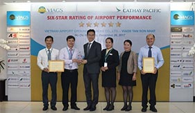 VIAGS Tân Sơn Nhất tổ chức Lễ đón Chứng nhận Công ty Phục vụ Mặt đất đạt chất lượng 6 sao từ Hãng hàng không Cathay Pacific Airways